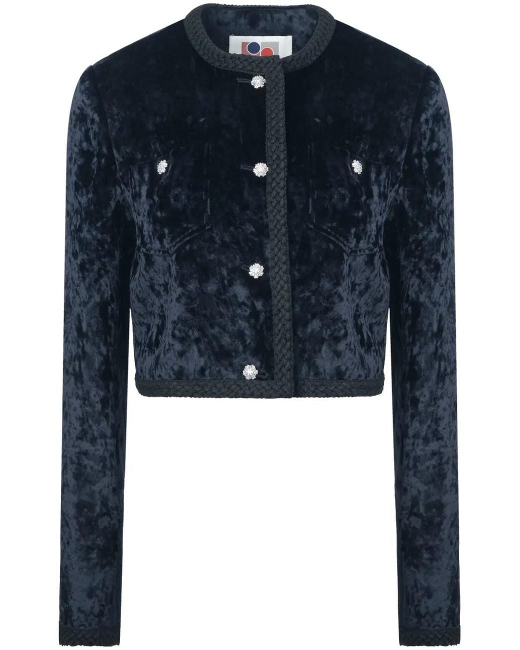 Ports 1961 Blue Ice Floral Velvet-Effect Jacket