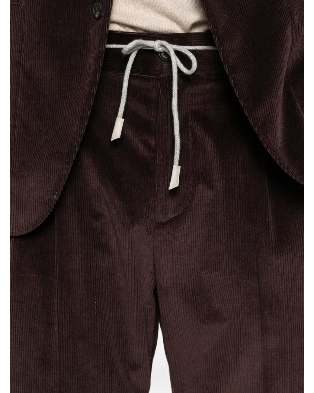 Eleventy Brown Corduroy-Effect Suit for men