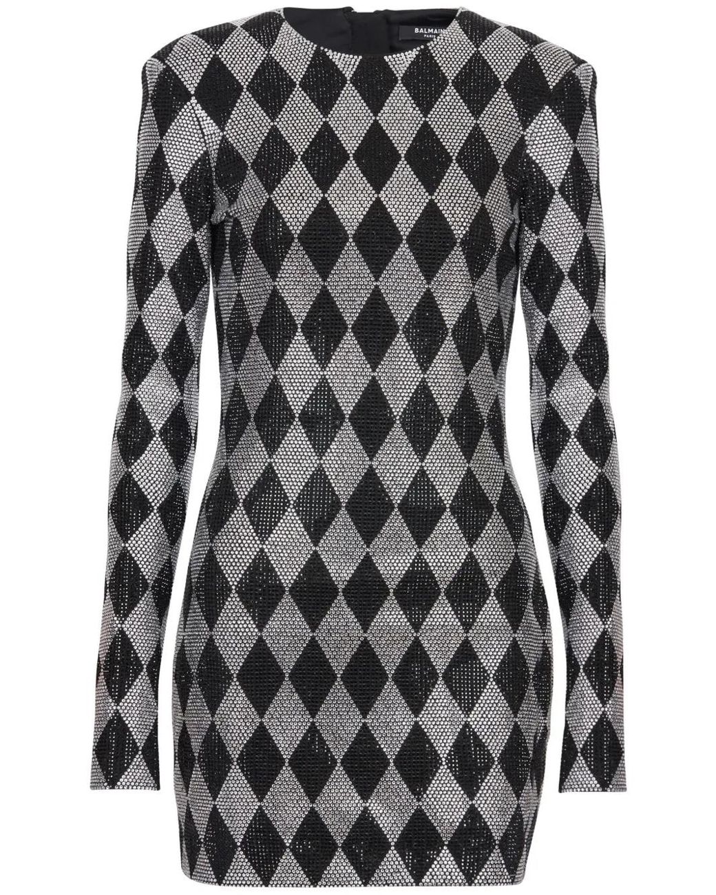 Balmain Black Crystal-Embellished Minidress