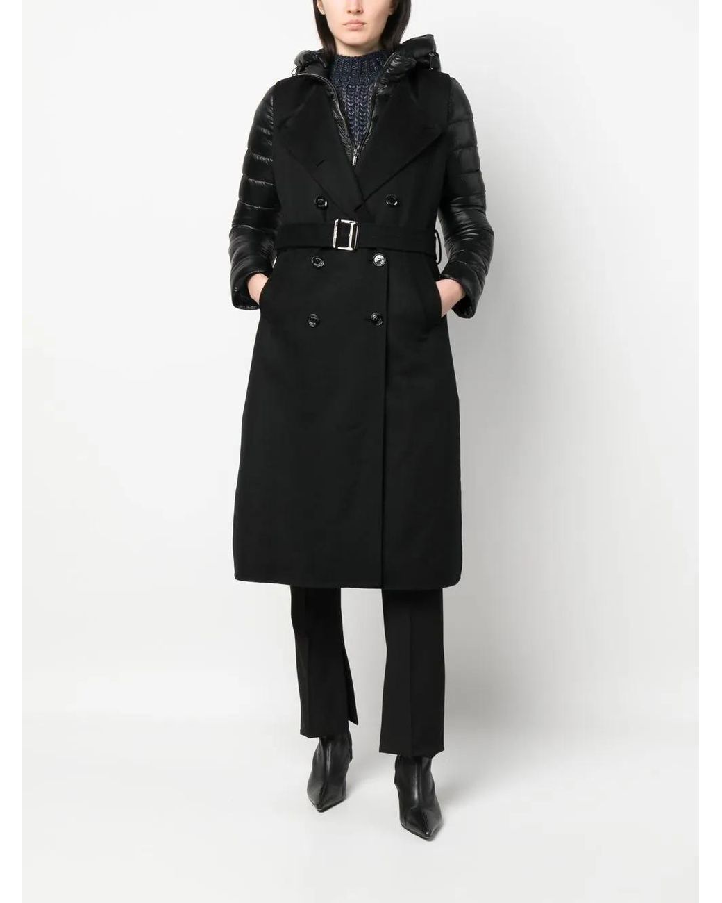 Moorer Black Double-Layer Padded Coat
