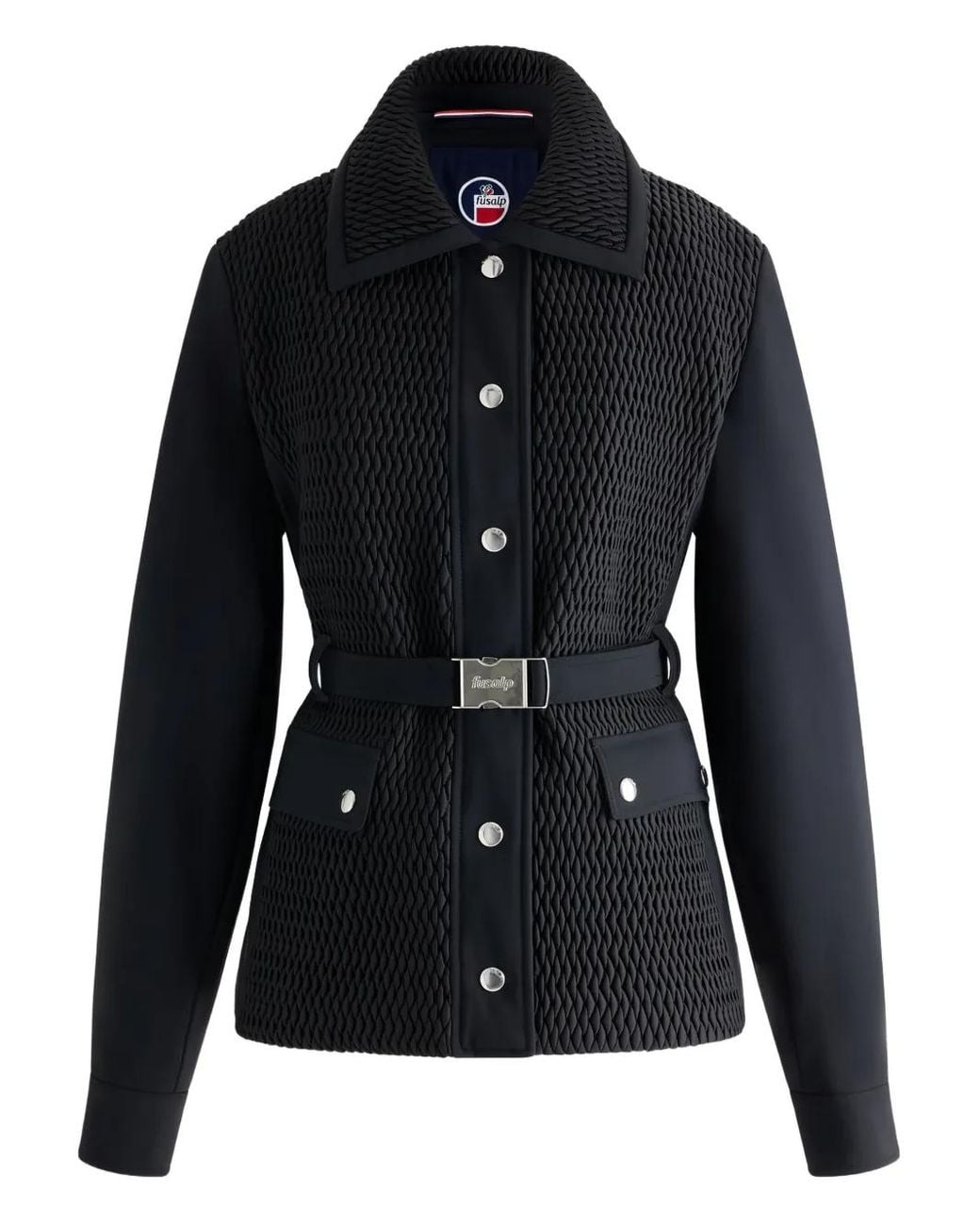 Fusalp Black Diamara Belted Bomber Jacket