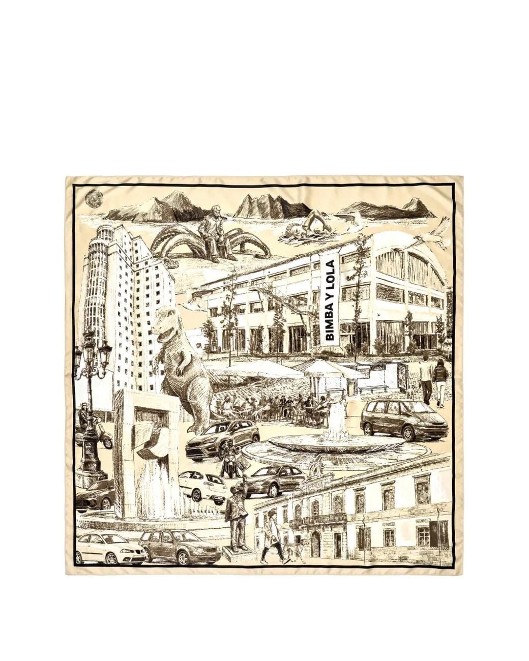Bimba Y Lola Natural Vanilla Vigo Souvenir Scarf