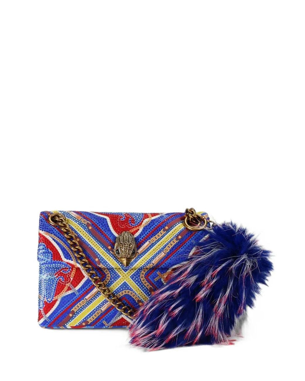 Kurt Geiger Blue Petit Sac Porté Épaule Eagle À Ornements De Cristaux