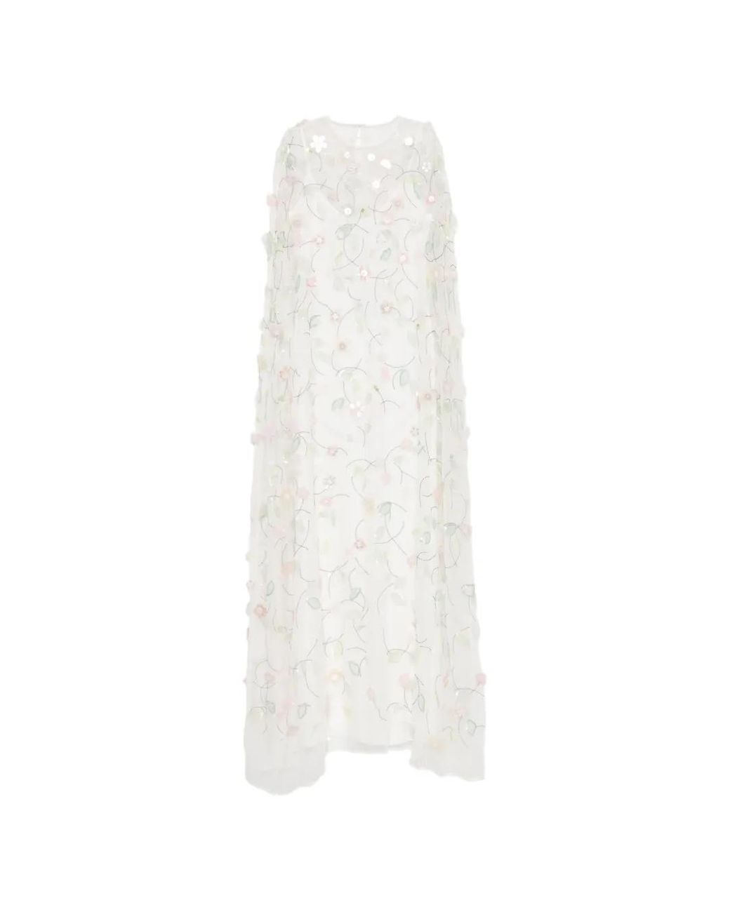 BERNADETTE White Eleonore Sequin-Embroidered Maxi Dress