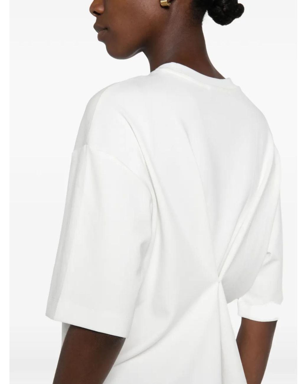 ELEH White Pleat-Detail T-Shirt
