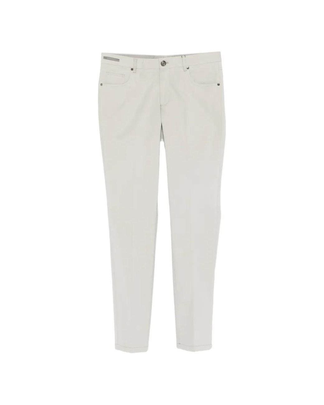 Corneliani White Belt-Loop Pocket Trousers for men