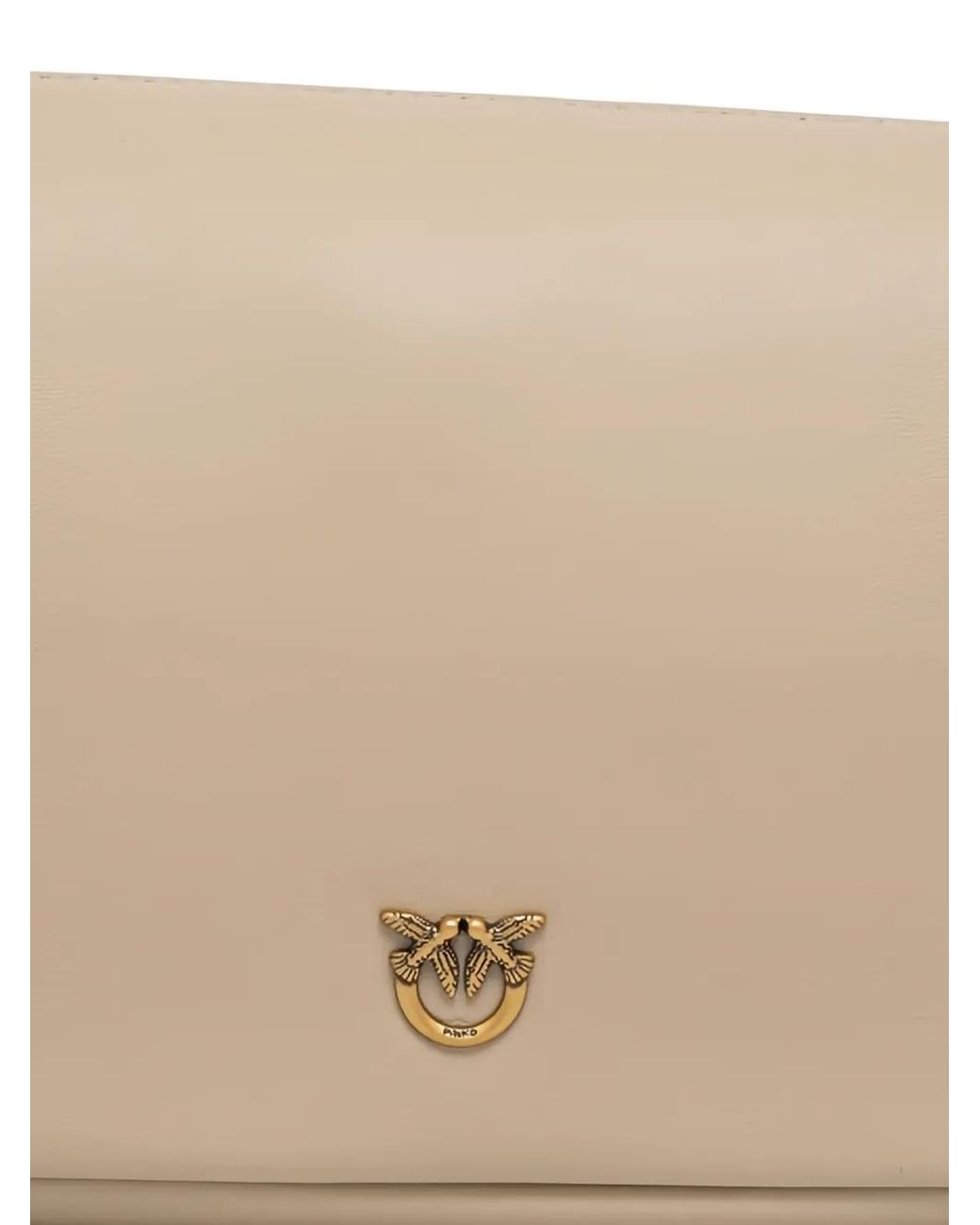 Borsa A Spalla Horizontal Bag Media di Pinko in Natural