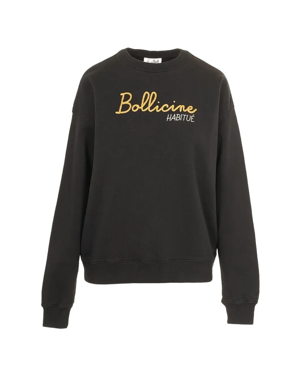 Mc2 Saint Barth Black Embroidered-Logo Sweater