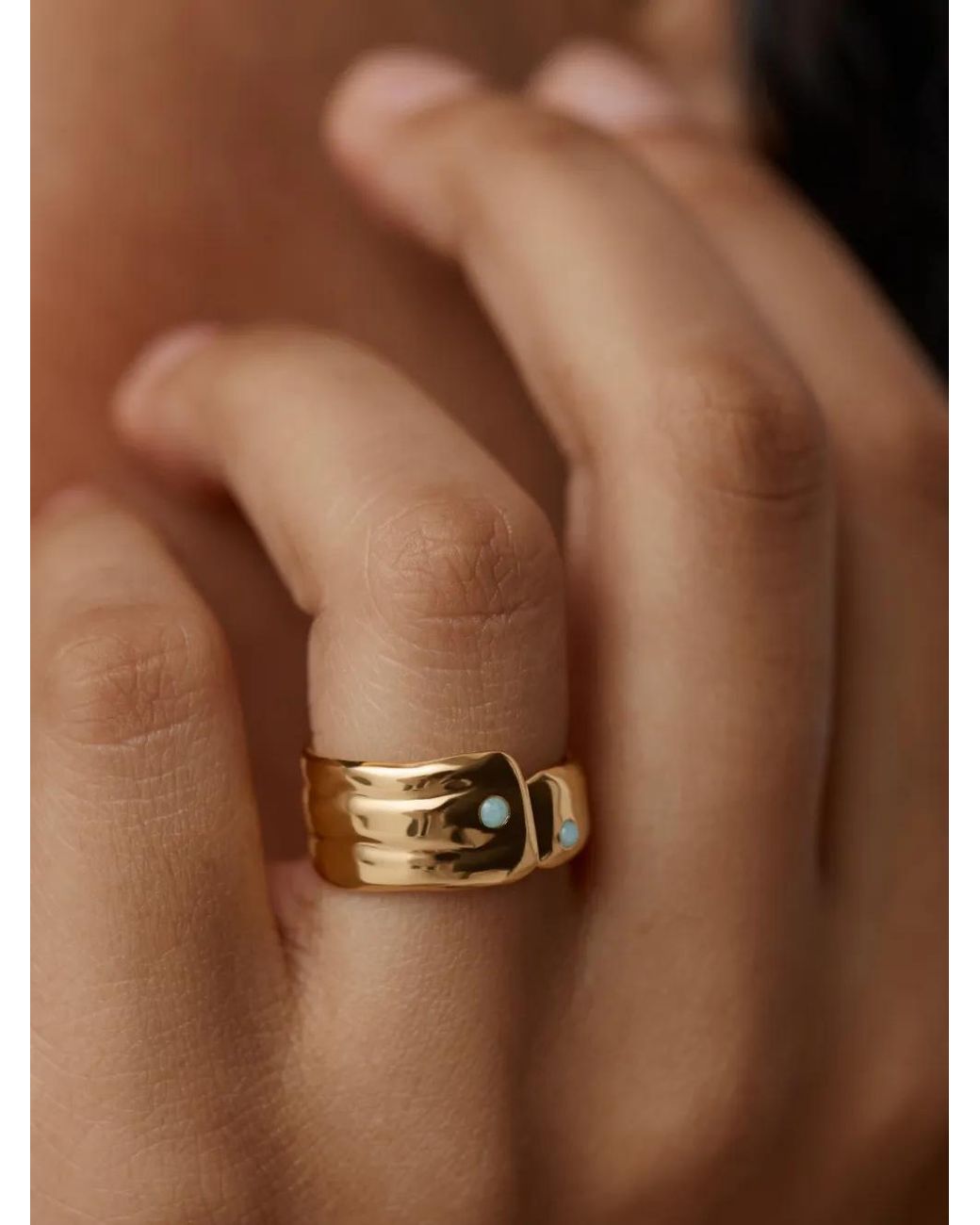 Monica Vinader Metallic Hammered Ring