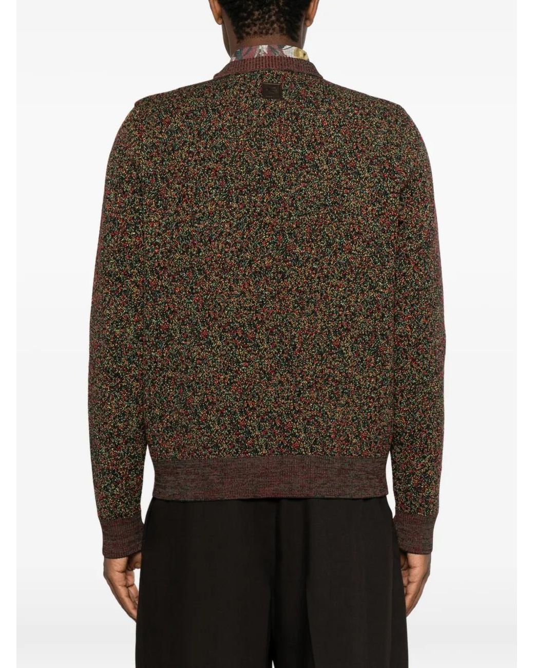 Etro Brown Wool-Blend Knit Sweater for men