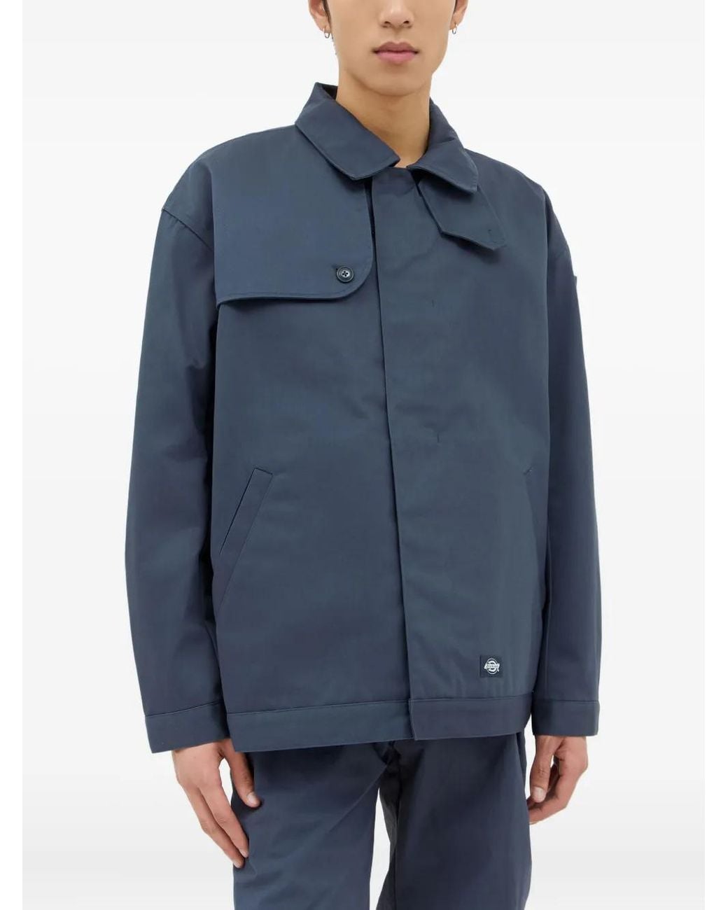 Dickies Blue Button-Fastening Patch-Pocket Jacket for men