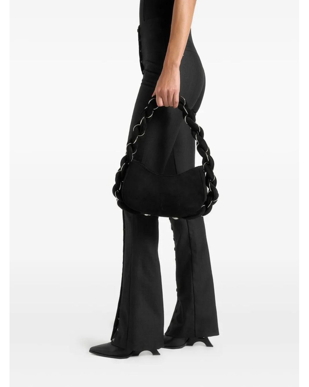Manière De Voir Black Therese Tailored Button Detail Trousers