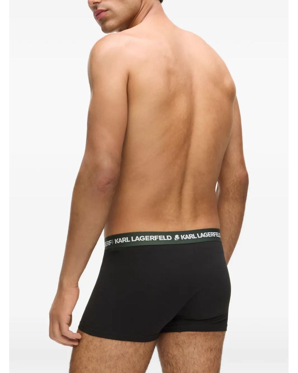 Karl Lagerfeld Black Logo-Waistband Boxers for men