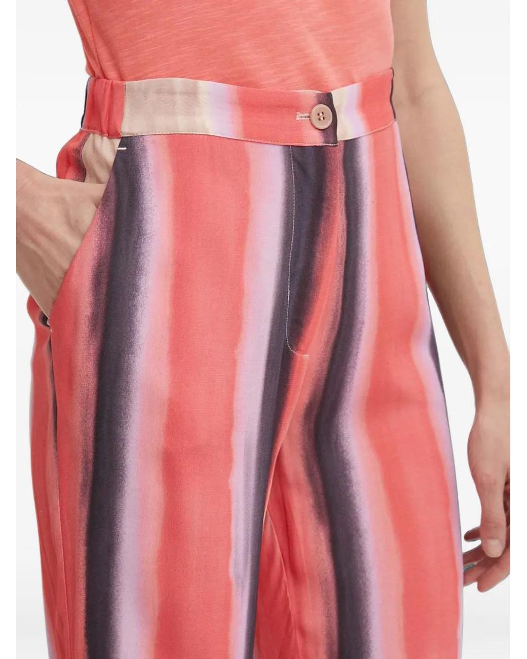 Sisley Red Striped Trousers