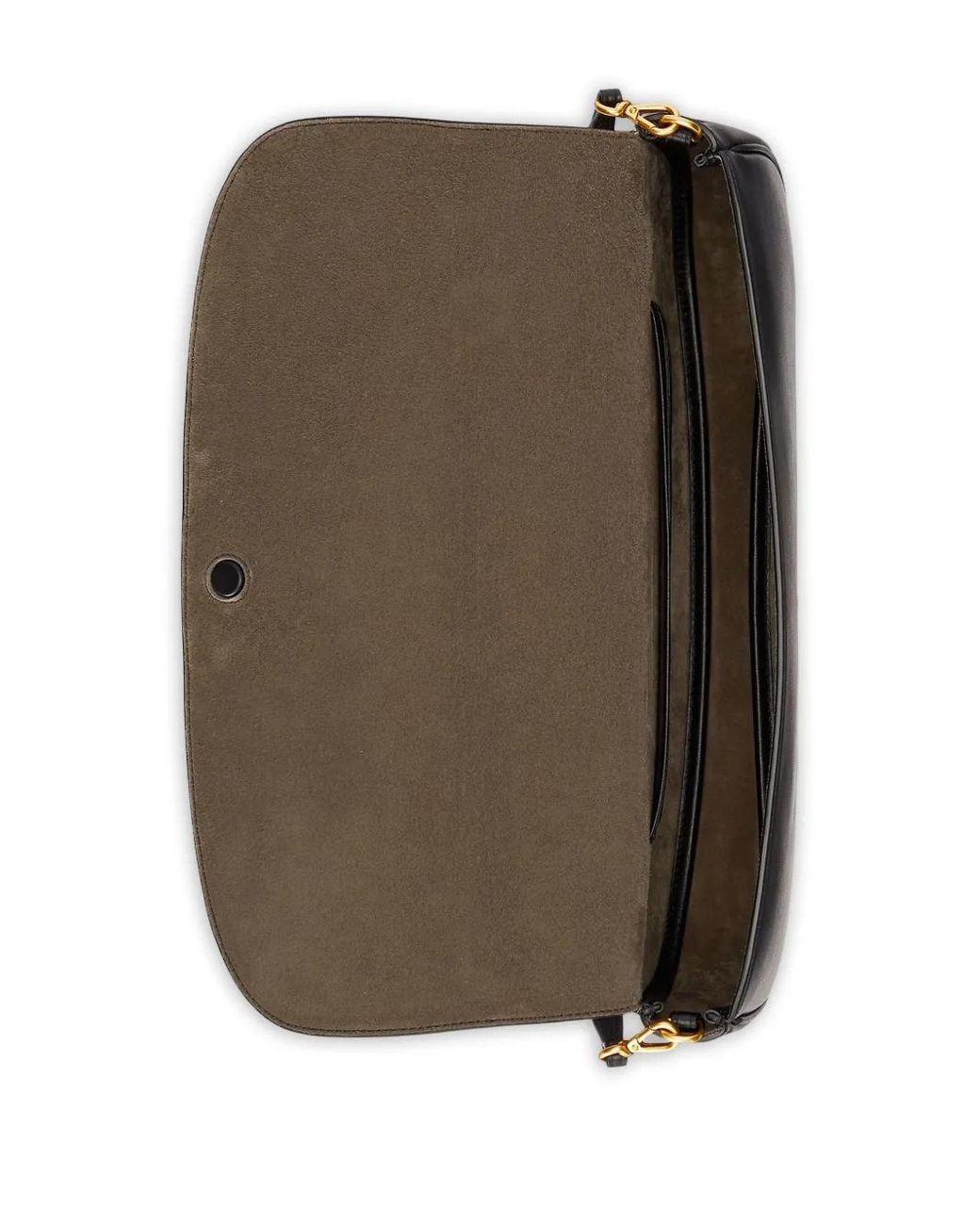 Polo Ralph Lauren Black Bellport Leather Curved Clutch Bag