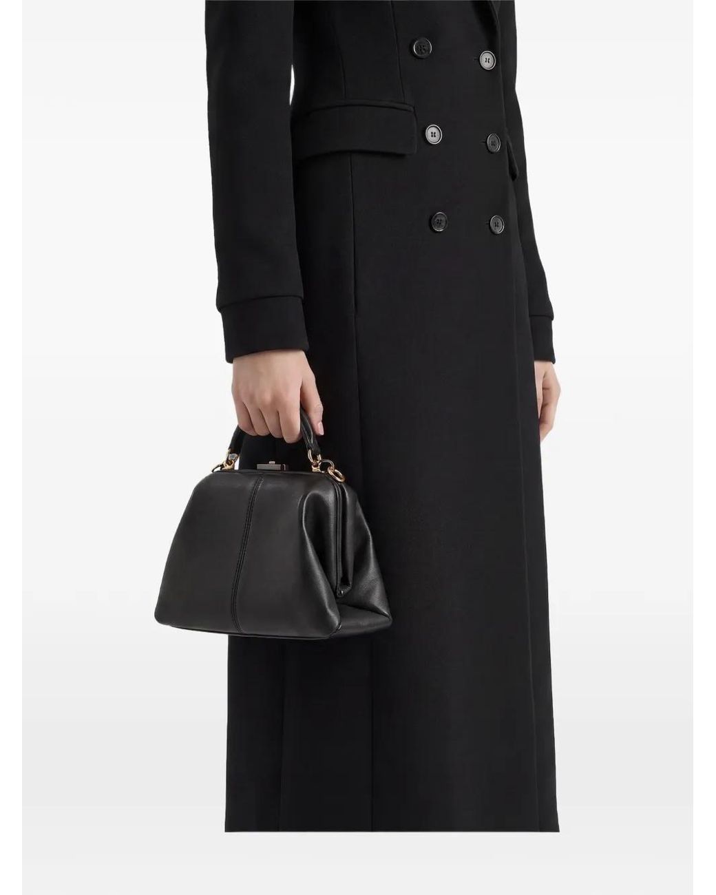 Dolce & Gabbana Black Peak-Lapel Double-Breasted Coat