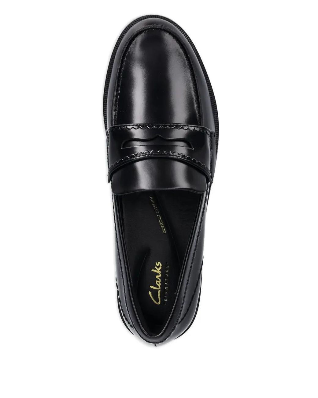 Clarks Black Penny Leather Loafers
