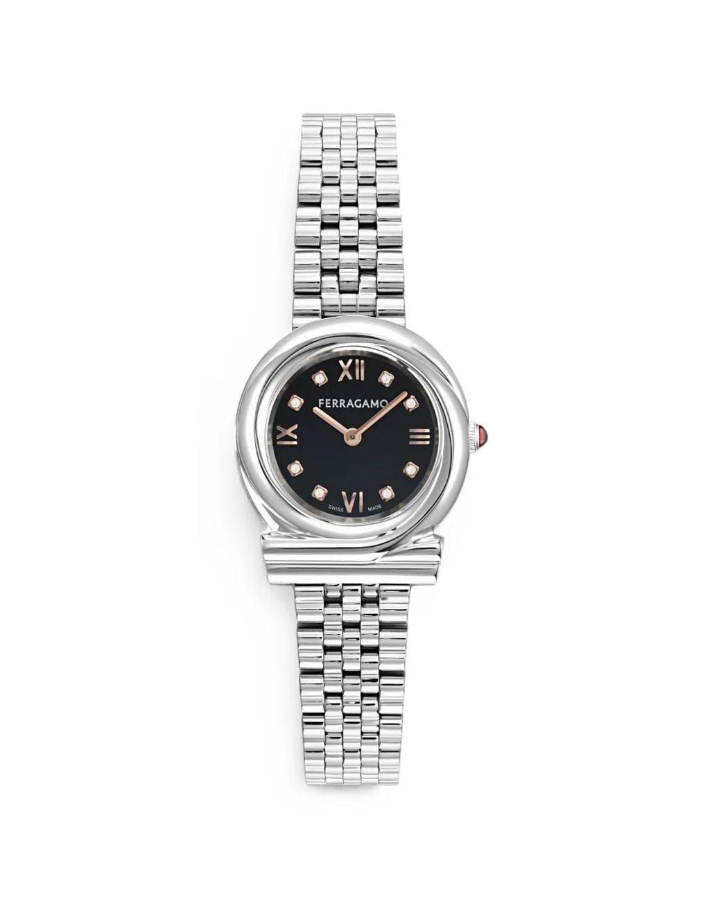 Ferragamo White Gancini Twisted Watch