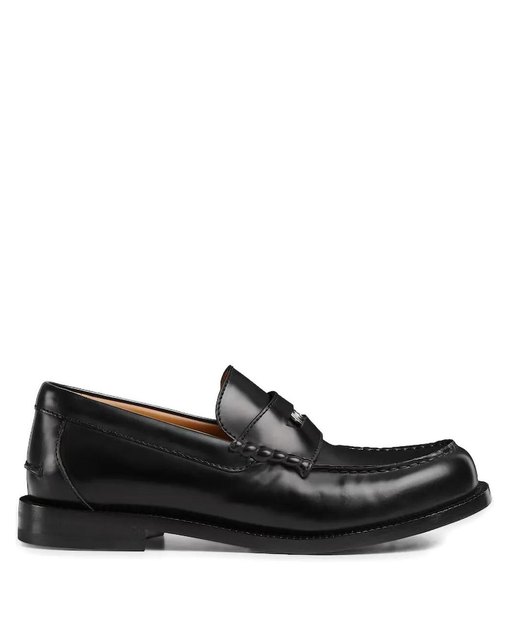 GUCCI double G black LEATHER LOAFERS SLIP ON SHOES MAN UK 10 Us11 Double G leather loafers in black - Gucci | Mytheresa main image 3