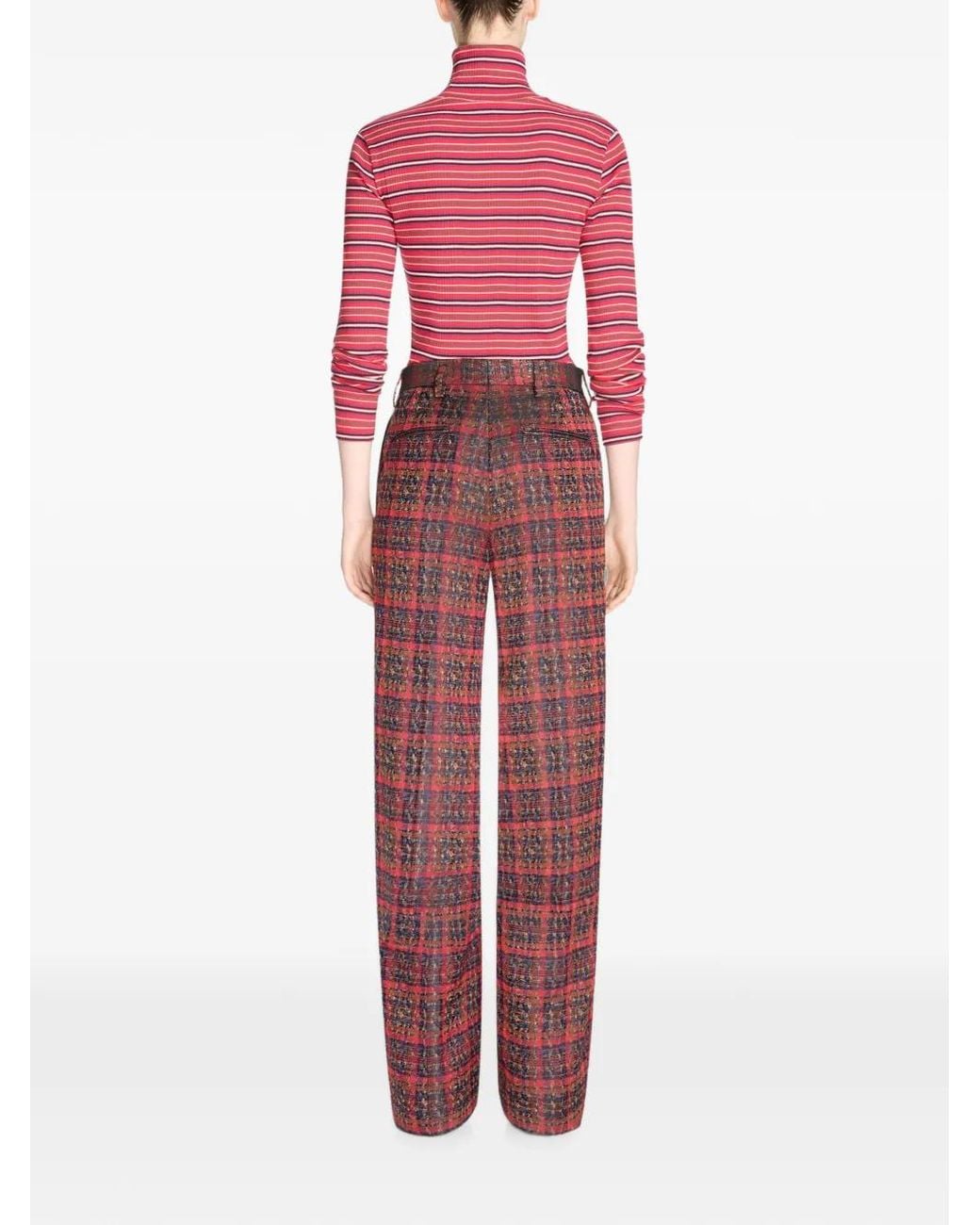 Dries Van Noten Purple Tailored Jacquard Trousers