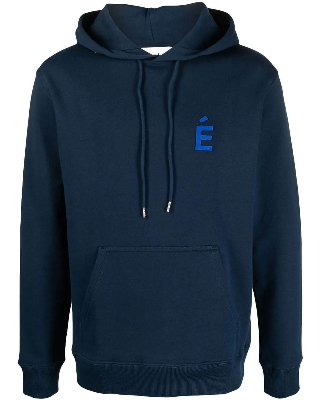 Etudes Studio Blue Logo-Patch Organic Cotton Hoodie for men