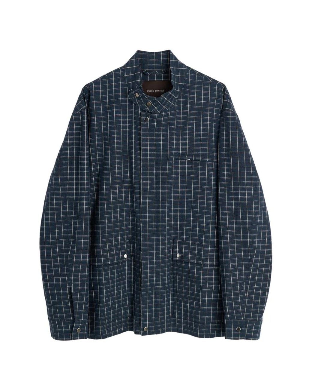 Wales Bonner Blue Veste Vision Field À Carreaux for men
