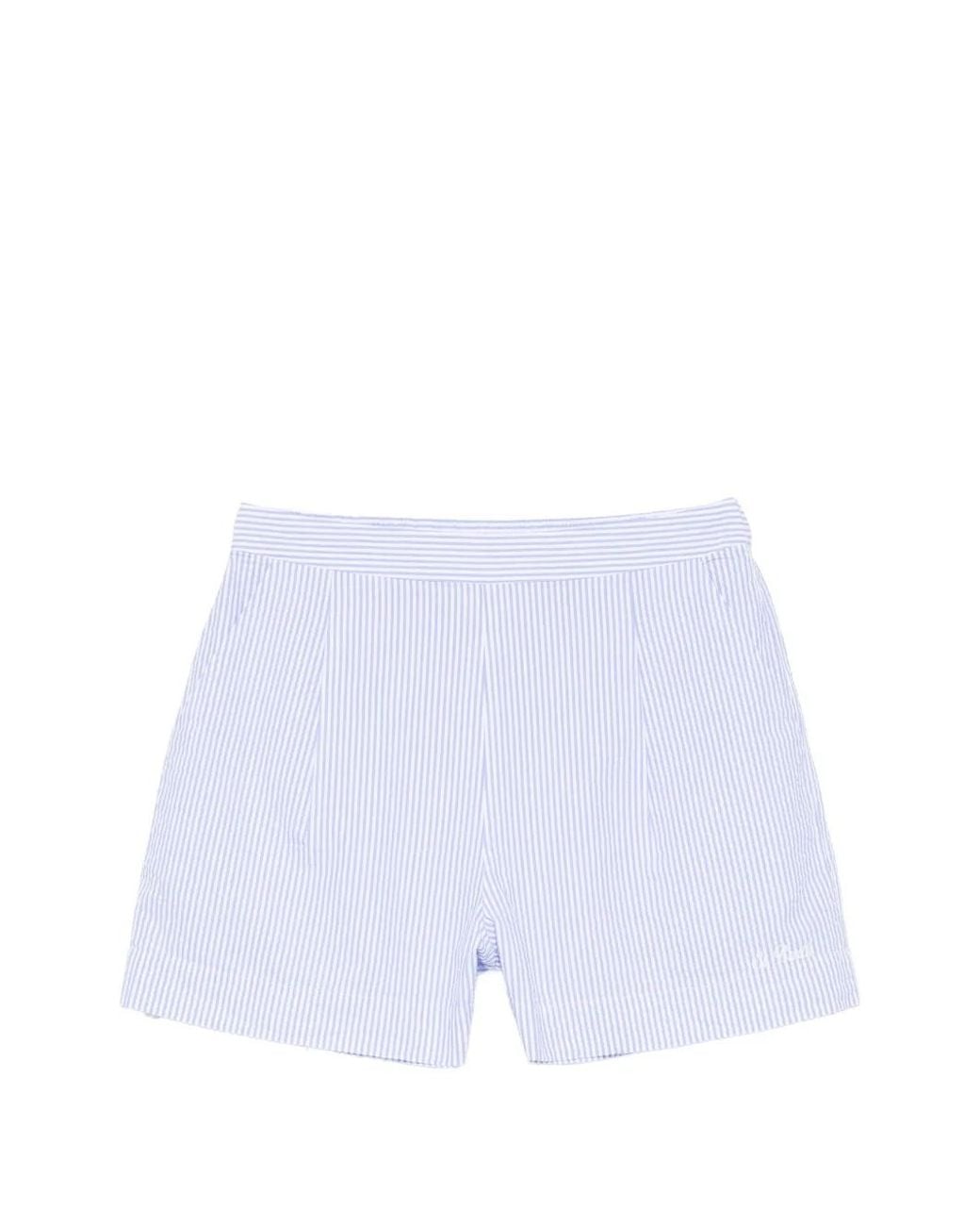 Mc2 Saint Barth White Amani Linen Shorts With Polka Dot Print