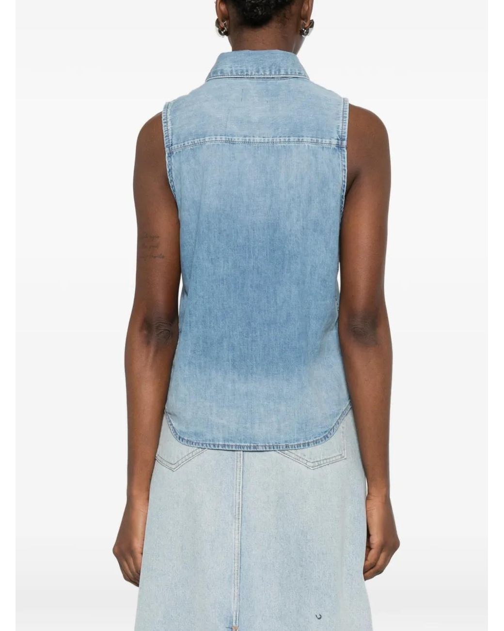 DIESEL Blue Sleeveless Denim Shirt