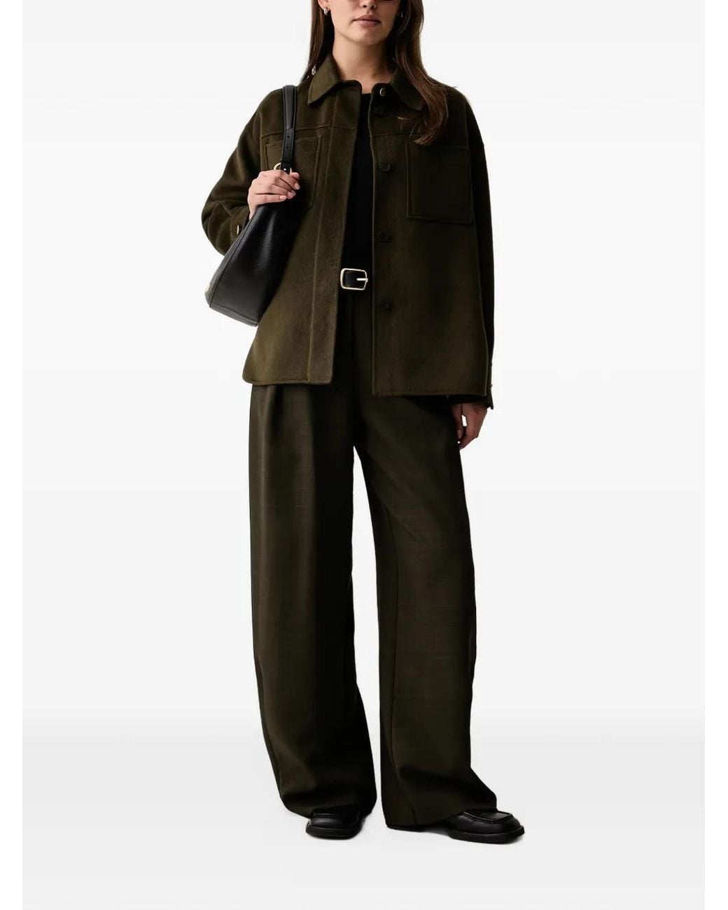 Kaos Black Patch-Pocket Oversized Jacket