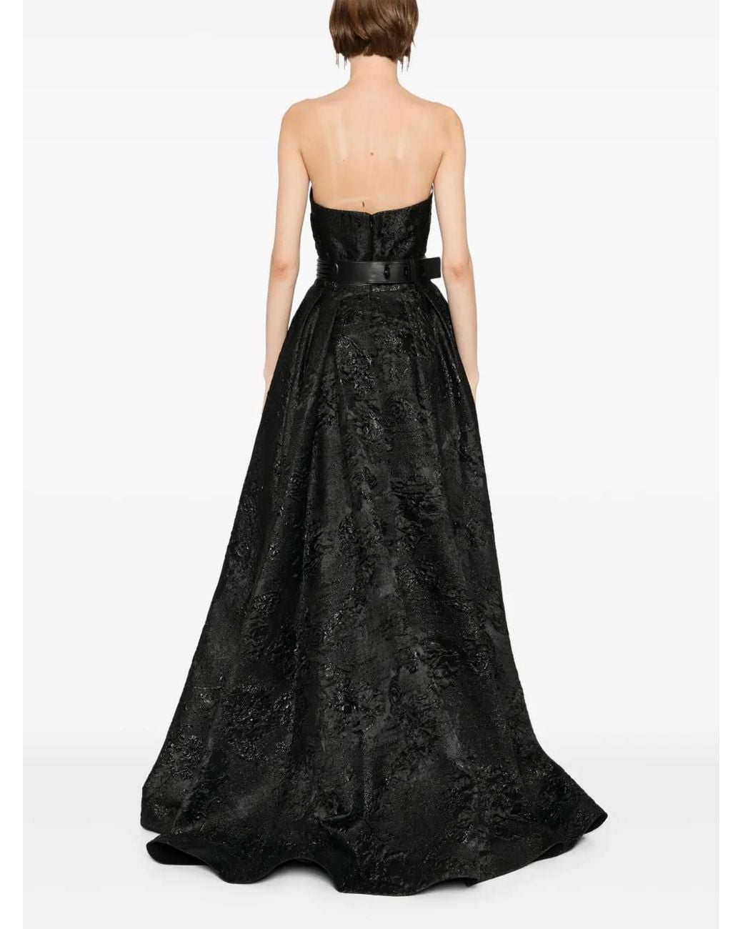 Saiid Kobeisy Black Brocade Long Dress