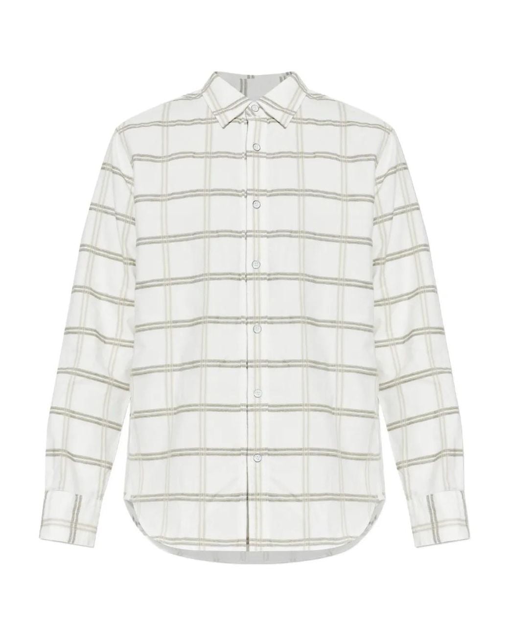 Rag & Bone White Plaid-Pattern Button-Fastening Shirt for men