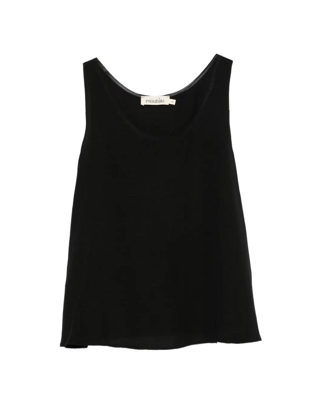 MOUTAKI Black Scoop-Neck Sleeveless Blouse