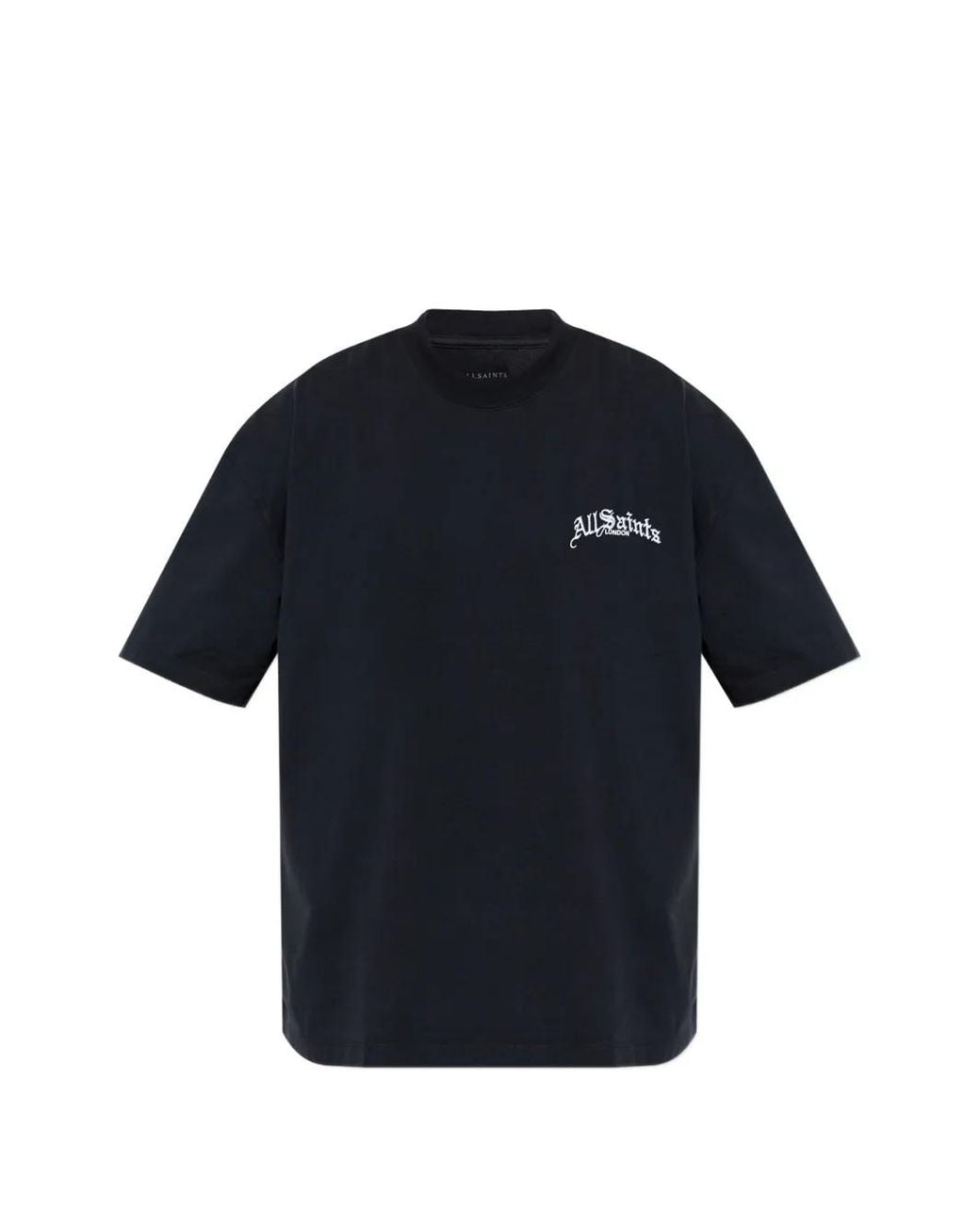 AllSaints Blue Logo-Print Short-Sleeve T-Shirt for men