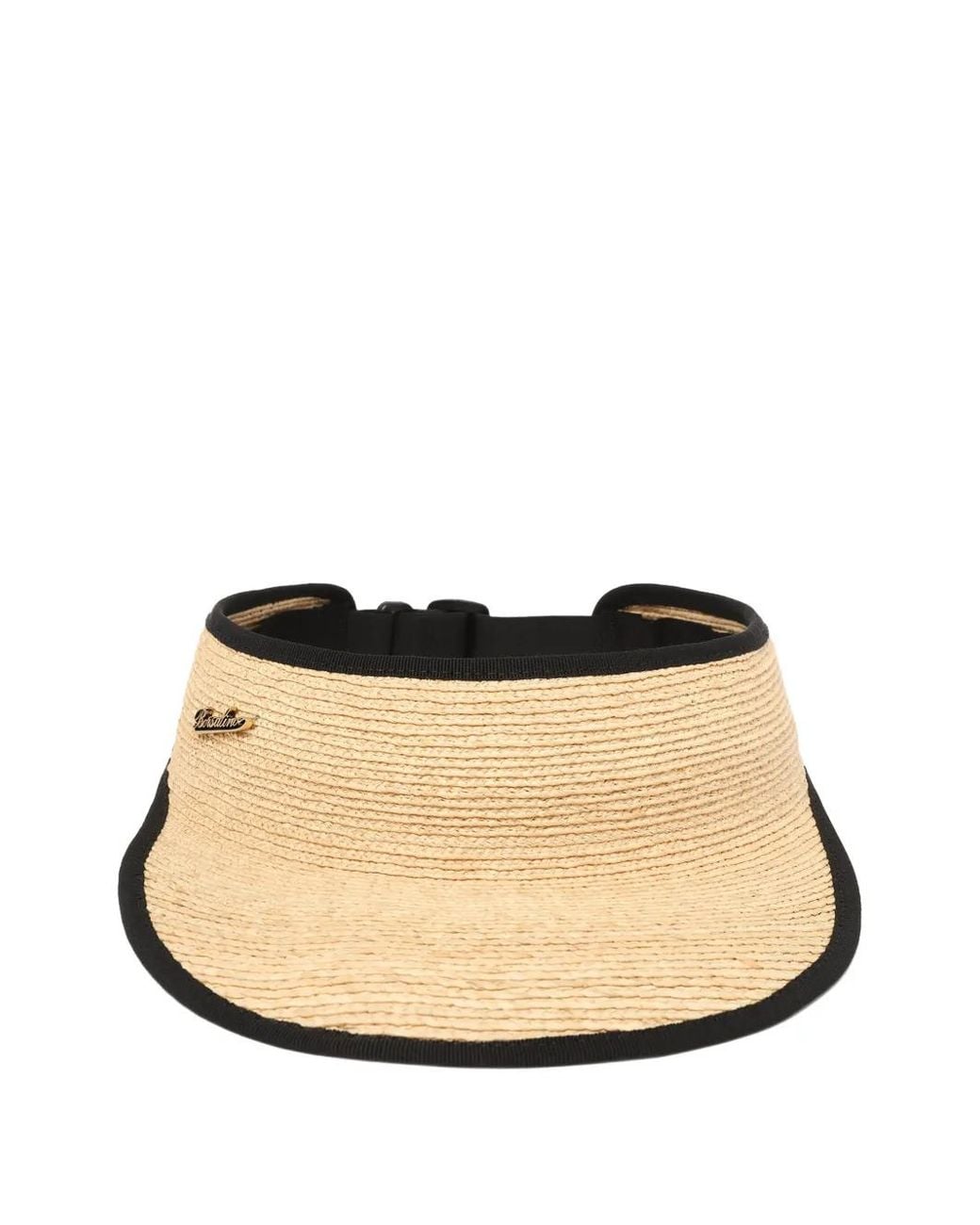 Borsalino Natural Jenny Logo-Plaque Straw Visor