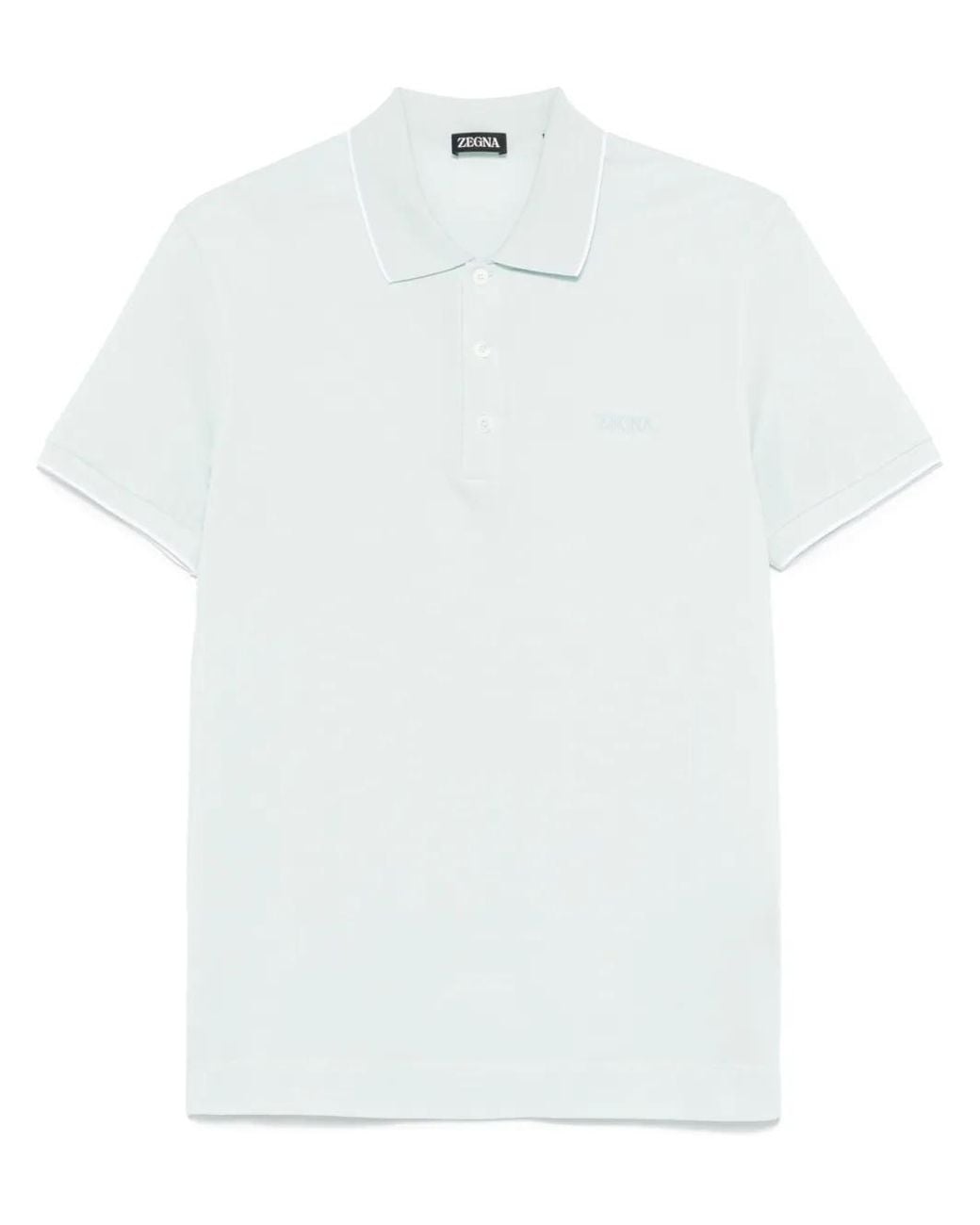 Zegna White Logo-Embroidered Polo Shirt for men