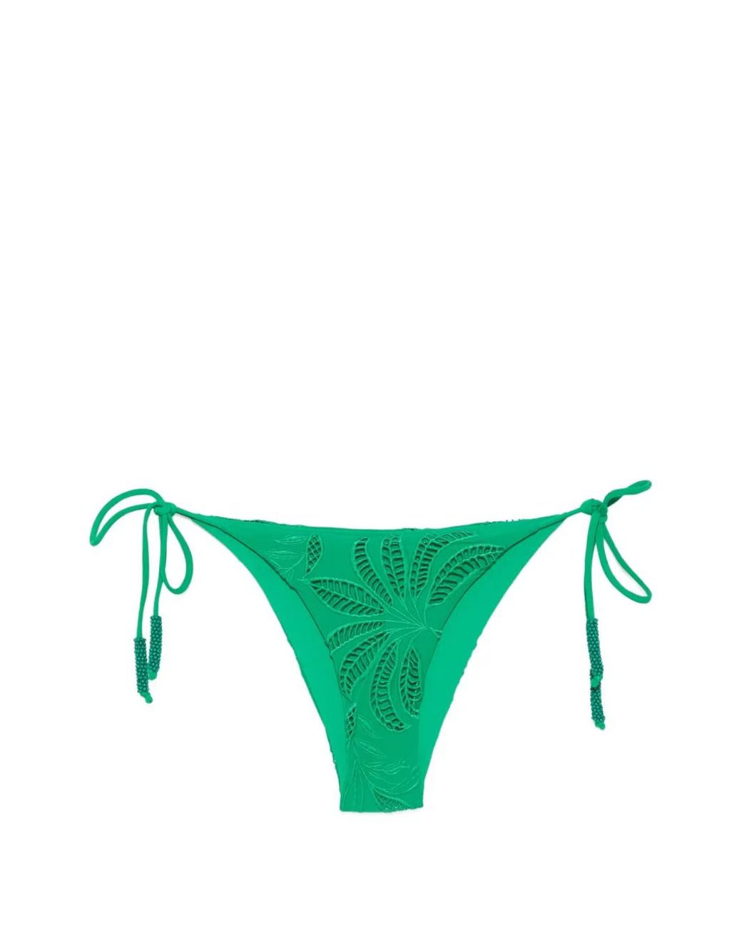 Farm Rio Green Beaded Cut-Out Bikini Bottoms