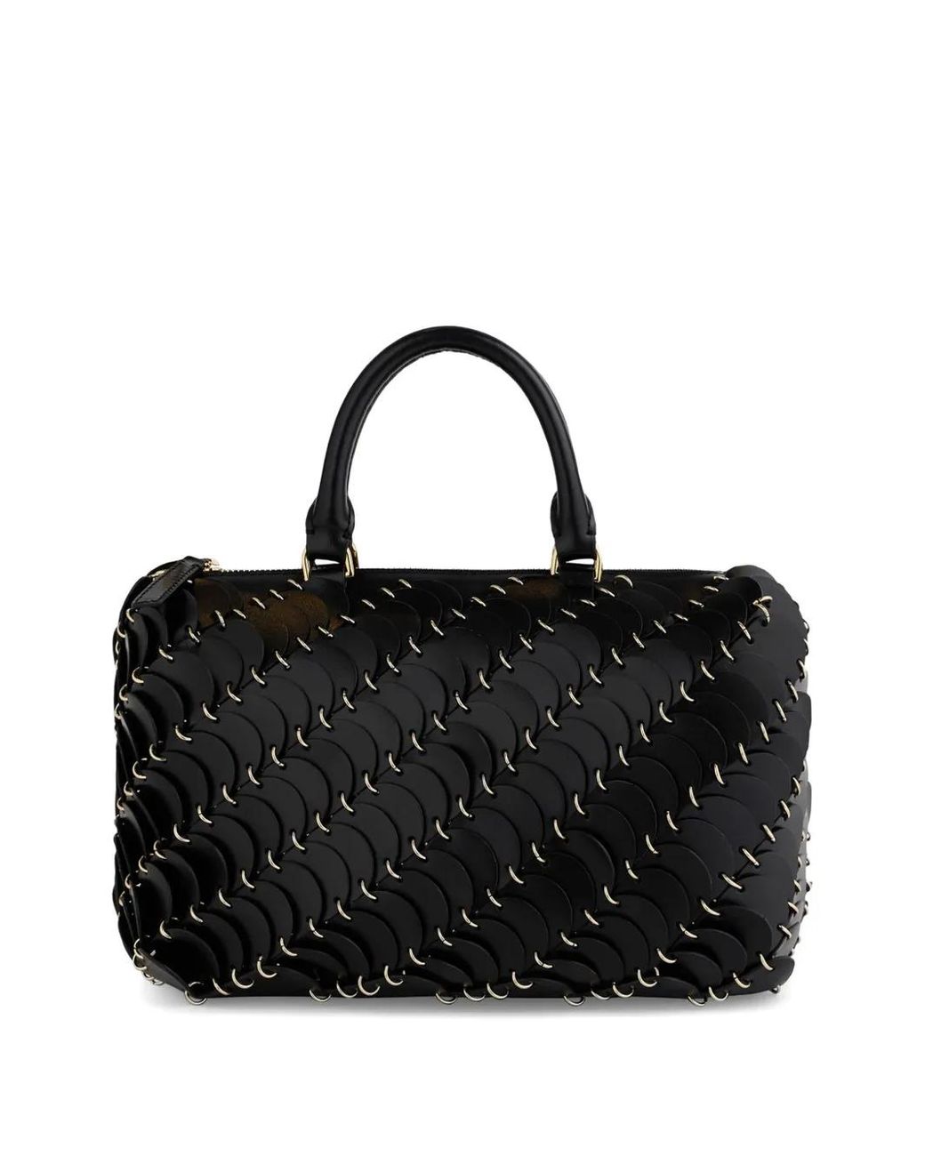 Rabanne Black Paco Leather Tote Bag