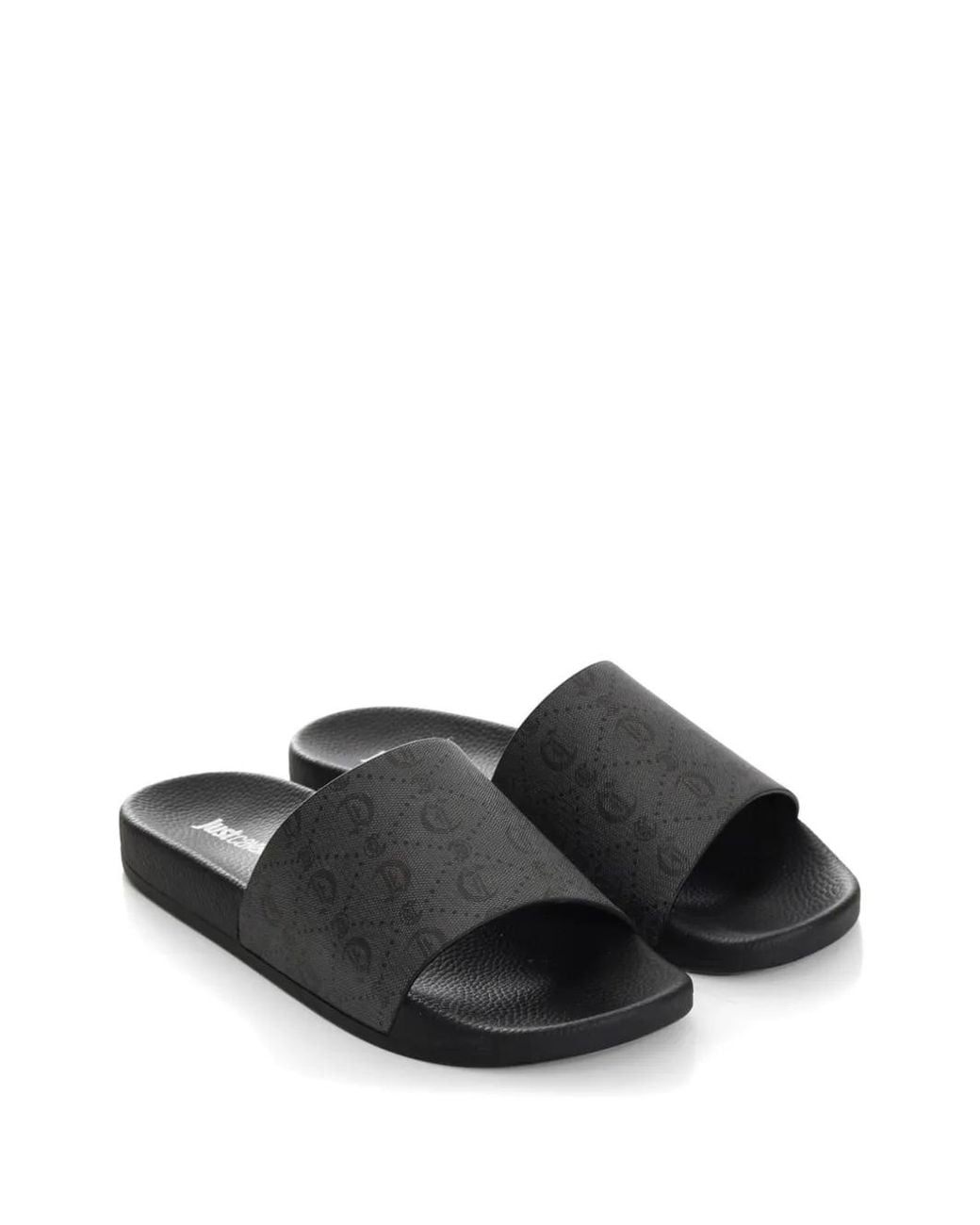 Just Cavalli White Patterned Slides for men