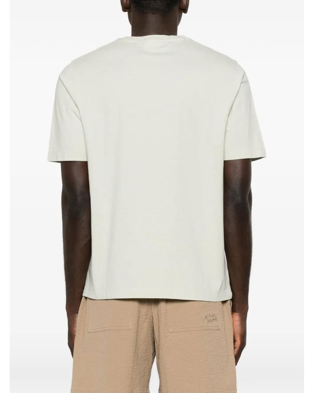 Maison Kitsuné White Maison Kitsuné Nylon Patch Pocket Regular Tee Shirt for men