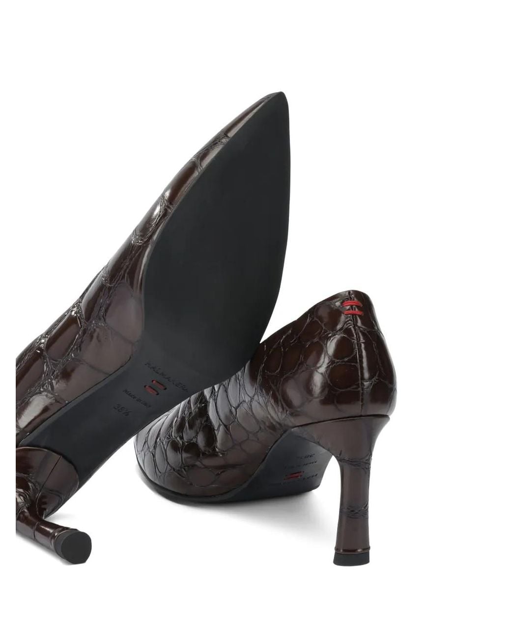 Halmanera Brown Pointed-Toe Pumps