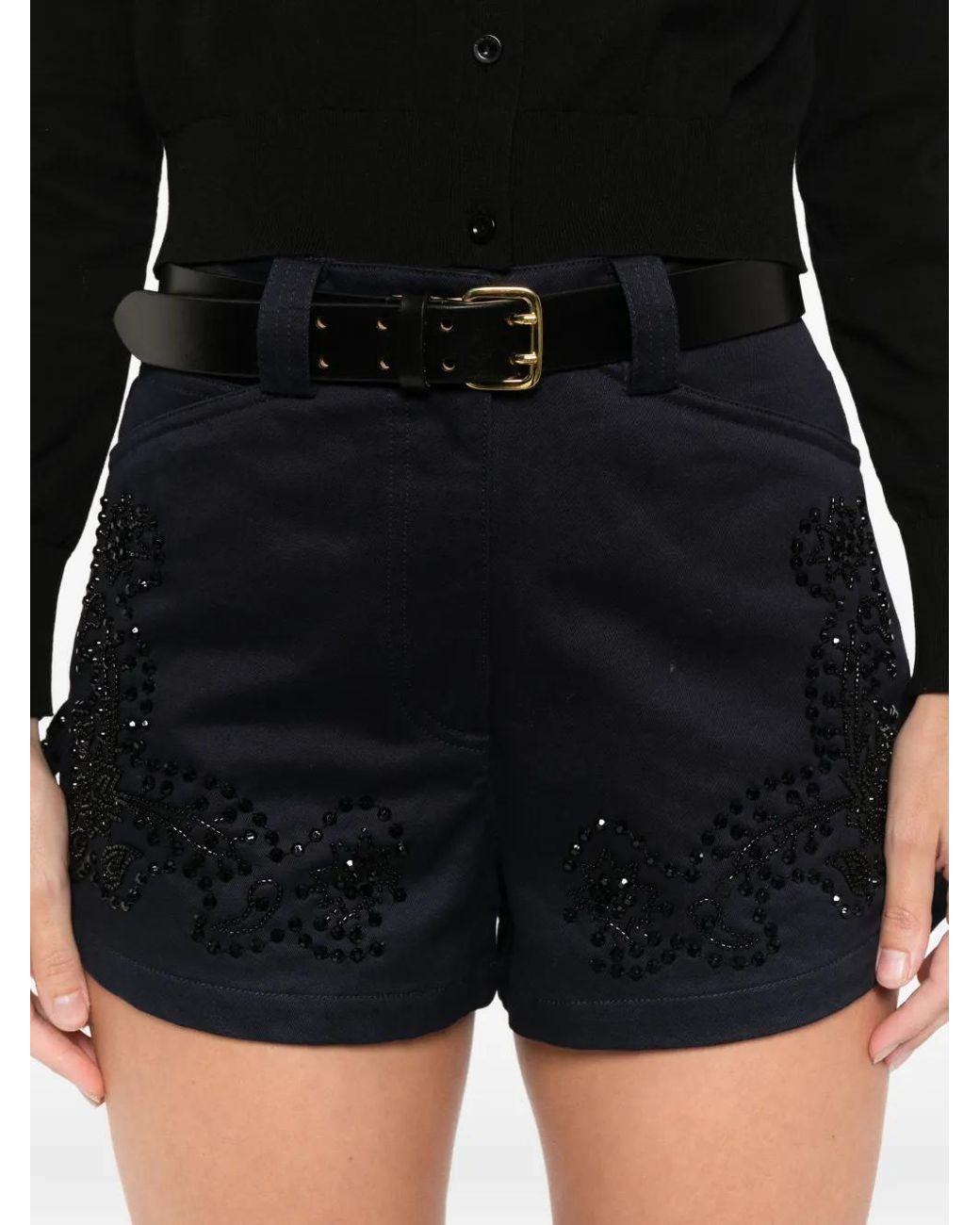 Sandro エンブロイダリー ショートパンツ Black