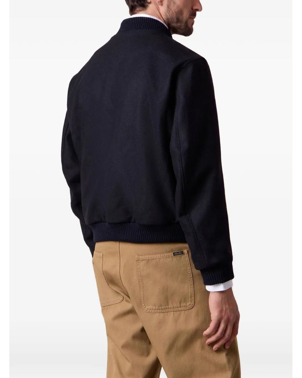 Brooks Brothers Blue Logo-Embroidered Bomber Jacket for men