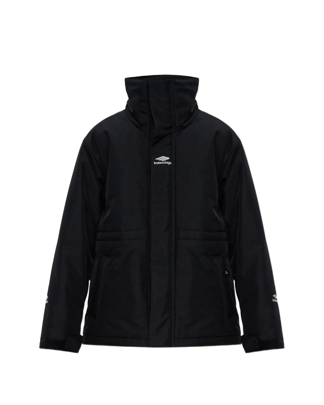 Balenciaga Black Insulated Jacket With Logo