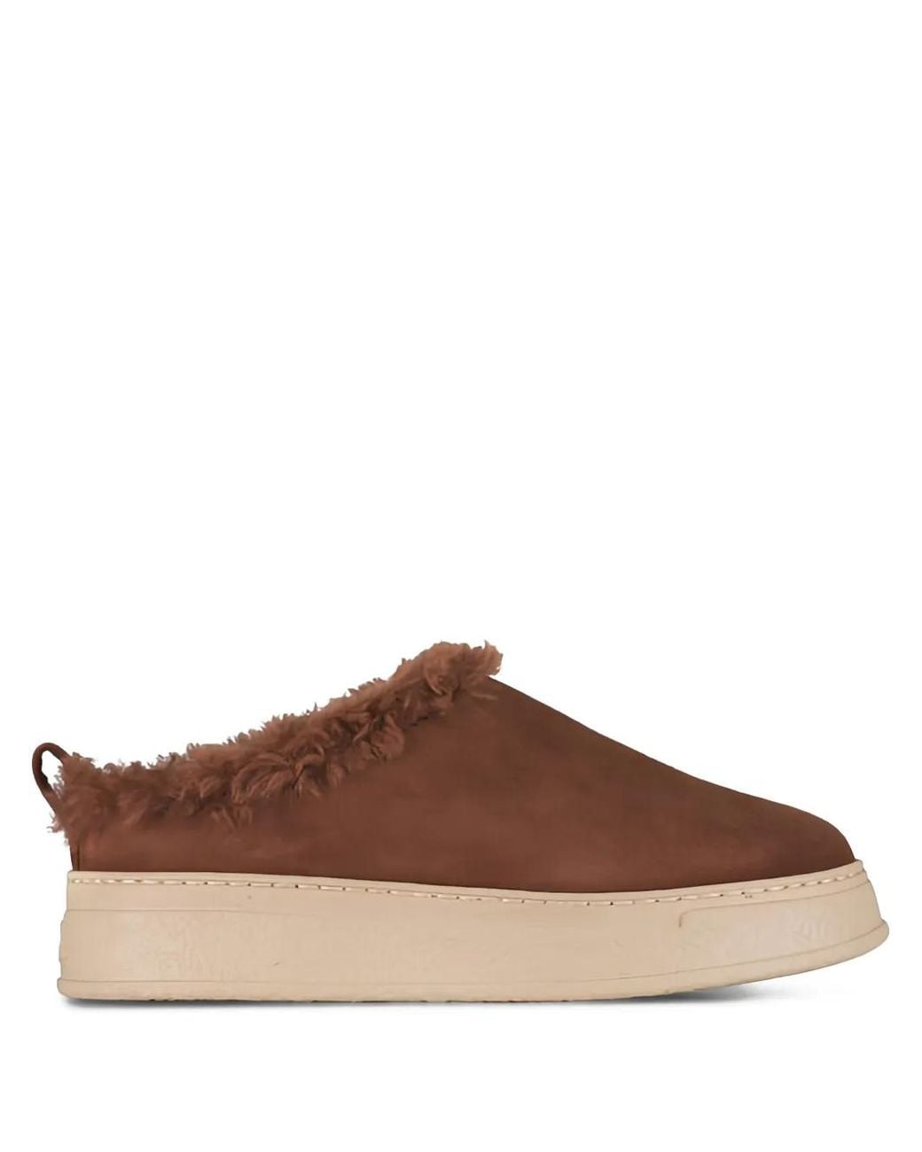 Agl Attilio Giusti Leombruni Brown Mules En Daim À Plateforme