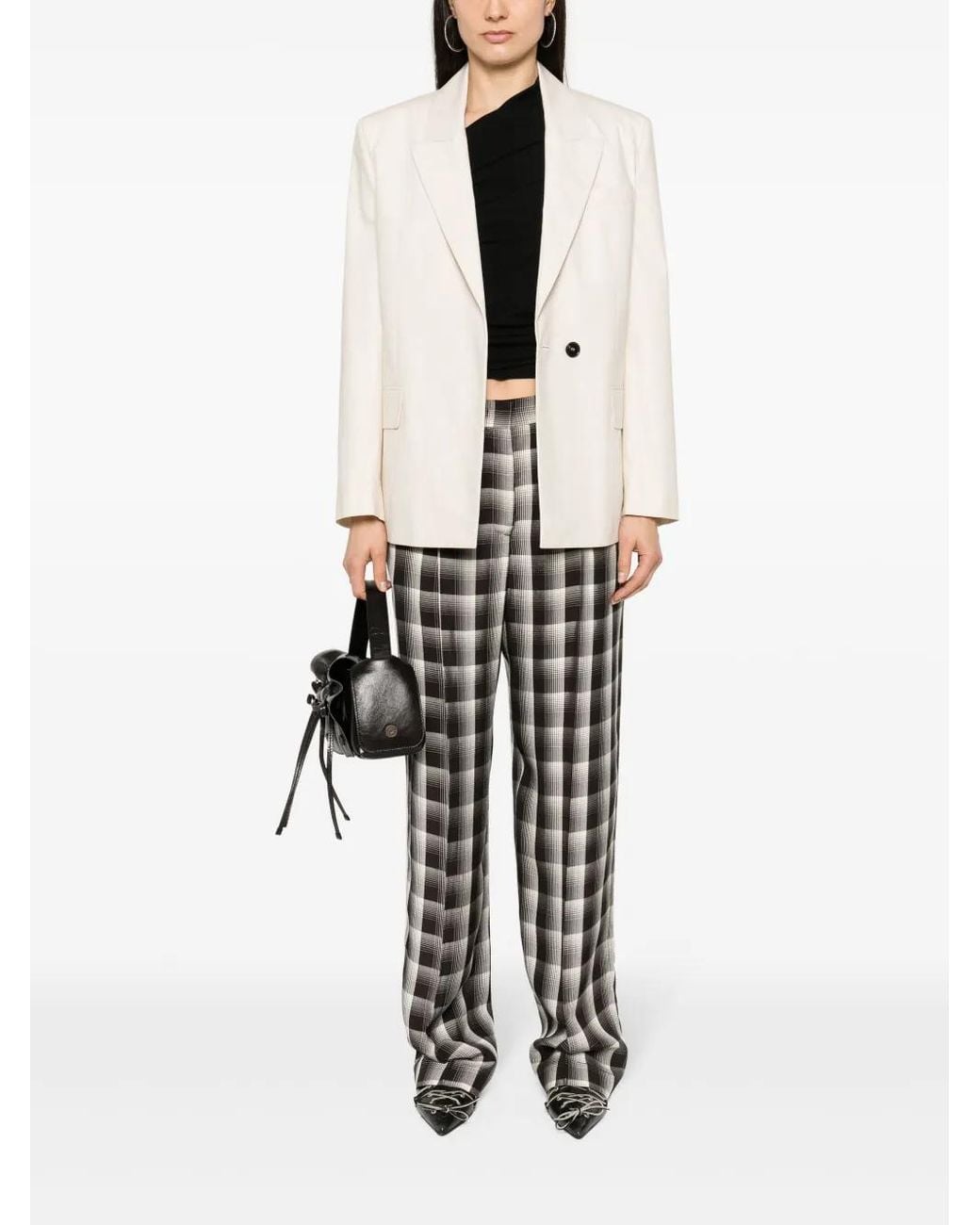 MSGM White Single-Breasted Blazer