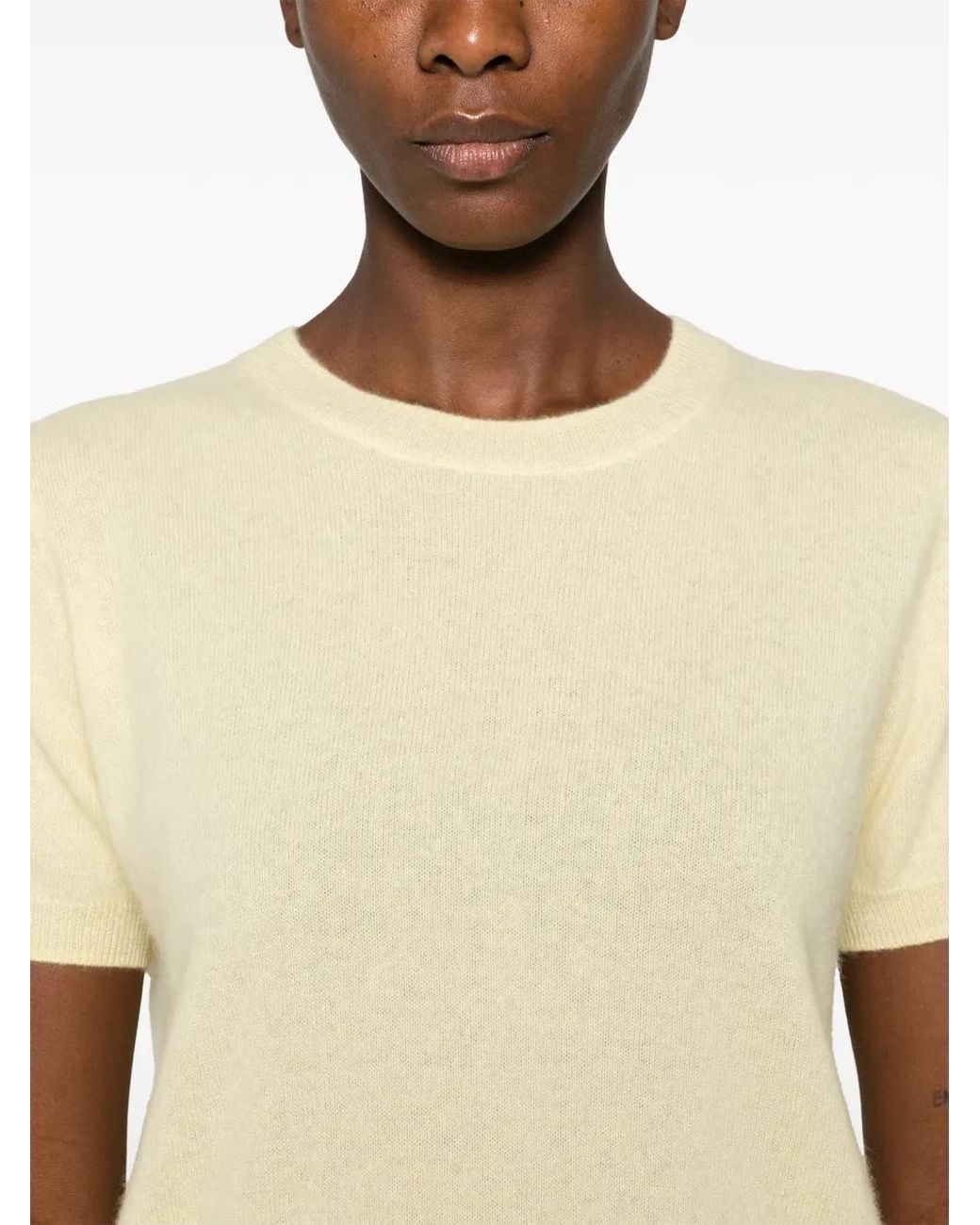 IVORY PARIS Natural Petal Short-Sleeve Sweater