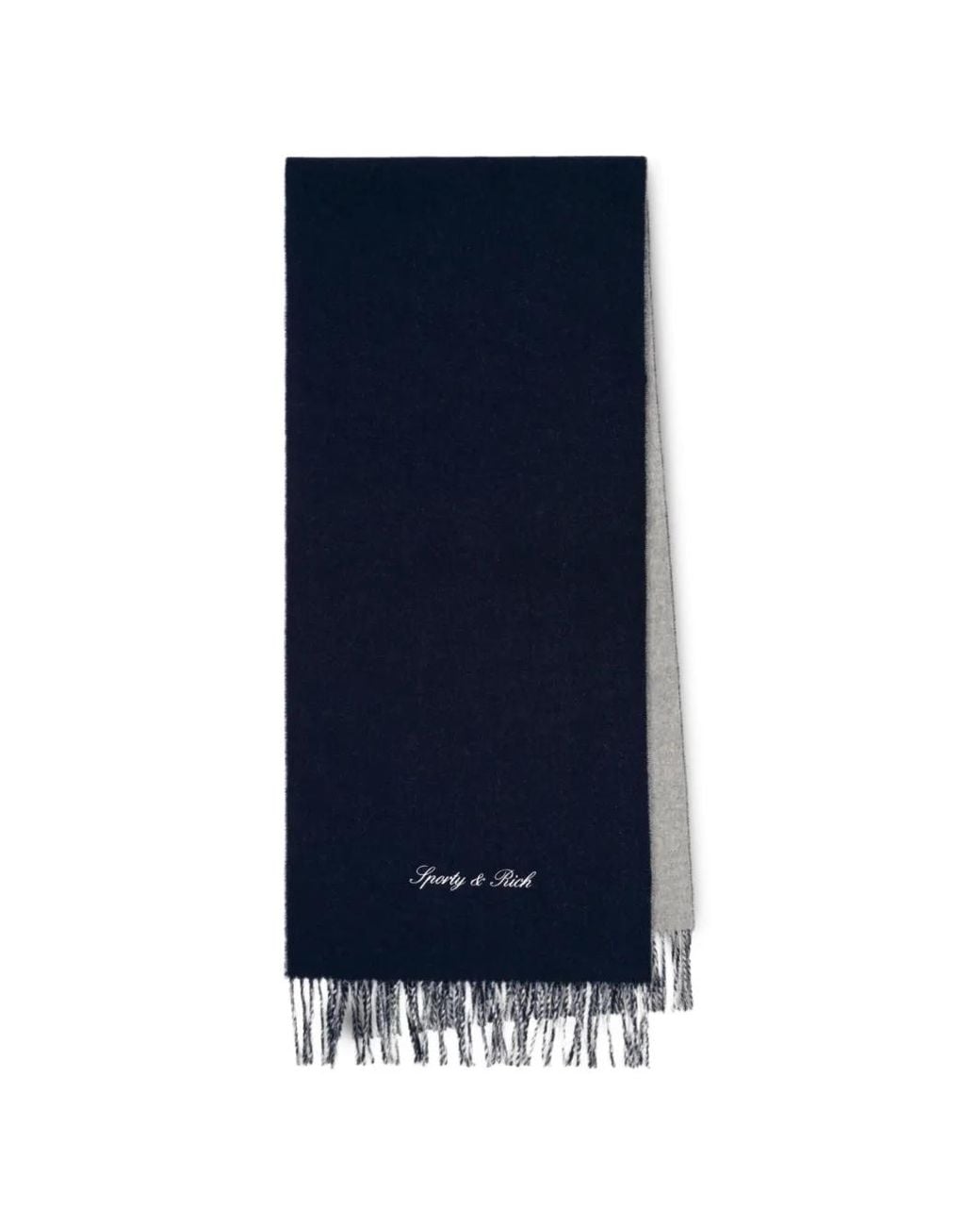 Sporty & Rich Blue Fringed Scarf