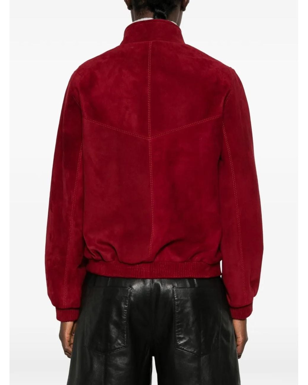 MITILIANE COUTURE Red Suede Zip-Up Jacket