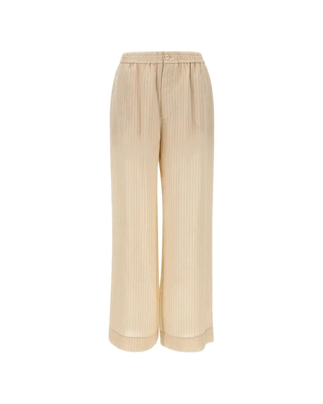 Herskind Natural Pinstripe Elasticated Trousers