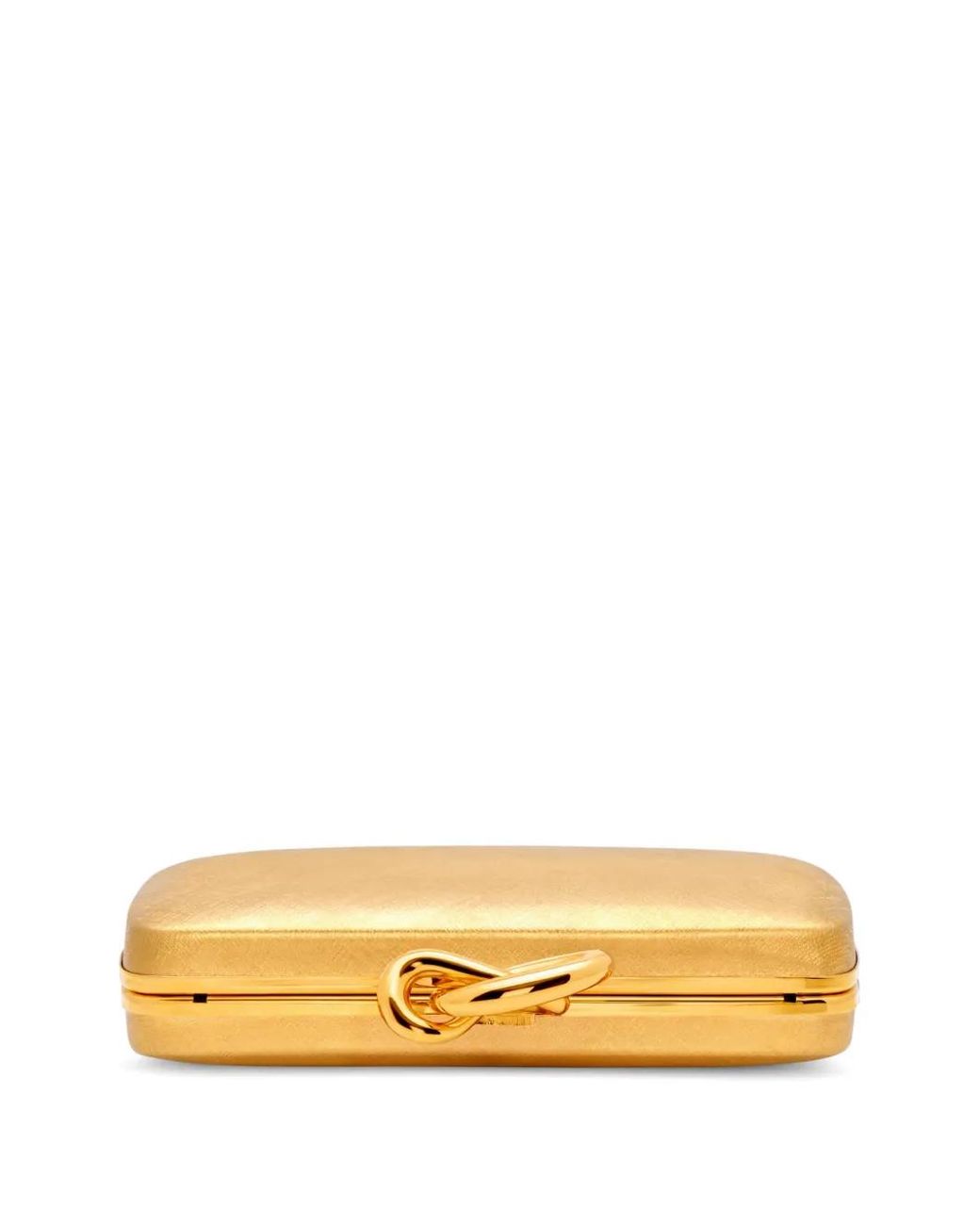 Oscar de la Renta Natural Knot Minaudière Textured-Finish Clutch Bag
